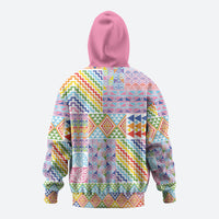 Aotearoa Kowhaiwhai Taniko Patchwork Rainbow Motifs Hoodie