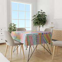 Aotearoa Kowhaiwhai Taniko Patchwork Rainbow Motifs Tablecloth