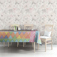 Aotearoa Kowhaiwhai Taniko Patchwork Rainbow Motifs Tablecloth