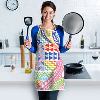 Maori Kowhaiwhai Taniko Patchwork Rainbow Motifs Apron