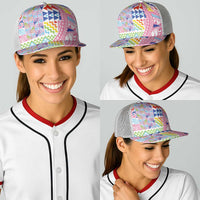 Maori Kowhaiwhai Taniko Patchwork Rainbow Motifs Baseball Net Cap