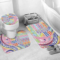 Maori Kowhaiwhai Taniko Patchwork Rainbow Motifs Bathroom Set