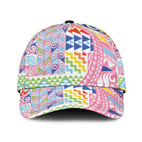 Maori Kowhaiwhai Taniko Patchwork Rainbow Motifs Classic Cap