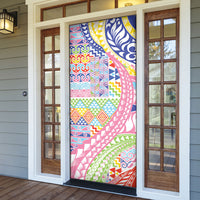 Maori Kowhaiwhai Taniko Patchwork Rainbow Motifs Door Cover LT9 - Polynesian Pride