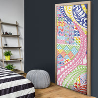 Maori Kowhaiwhai Taniko Patchwork Rainbow Motifs Door Cover LT9 - Polynesian Pride