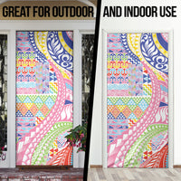 Maori Kowhaiwhai Taniko Patchwork Rainbow Motifs Door Cover LT9 - Polynesian Pride