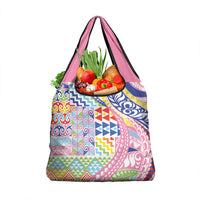 Maori Kowhaiwhai Taniko Patchwork Rainbow Motifs Grocery Bag LT9 1-pack One Size Rainbow - Polynesian Pride