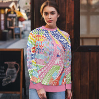 Maori Kowhaiwhai Taniko Patchwork Rainbow Motifs Ugly Christmas Sweater LT9 - Polynesian Pride