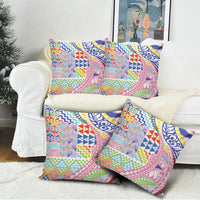 Maori Kowhaiwhai Taniko Patchwork Rainbow Motifs Pillow Cover LT9 - Polynesian Pride