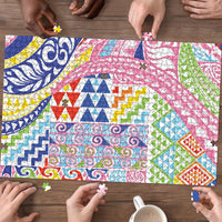 Maori Kowhaiwhai Taniko Patchwork Rainbow Motifs Puzzle