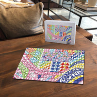 Maori Kowhaiwhai Taniko Patchwork Rainbow Motifs Puzzle