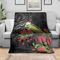 Meri Kirihimete Kakapo Blanket Black Silver Fern Christmas Vibe LT9 - Polynesian Pride
