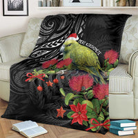 Meri Kirihimete Kakapo Blanket Black Silver Fern Christmas Vibe LT9 - Polynesian Pride