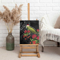 Meri Kirihimete Kakapo Canvas Wall Art Black Silver Fern Christmas Vibe LT9 - Polynesian Pride