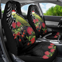 Meri Kirihimete Kakapo Car Seat Cover Black Silver Fern Christmas Vibe