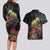 Meri Kirihimete Kakapo Couples Matching Long Sleeve Bodycon Dress and Hawaiian Shirt Black Silver Fern Christmas Vibe