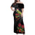 Meri Kirihimete Kakapo Family Matching Off Shoulder Maxi Dress and Hawaiian Shirt Black Silver Fern Christmas Vibe