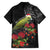 Meri Kirihimete Kakapo Family Matching Off Shoulder Short Dress and Hawaiian Shirt Black Silver Fern Christmas Vibe