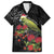 Meri Kirihimete Kakapo Family Matching Short Sleeve Bodycon Dress and Hawaiian Shirt Black Silver Fern Christmas Vibe