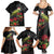 Meri Kirihimete Kakapo Family Matching Summer Maxi Dress and Hawaiian Shirt Black Silver Fern Christmas Vibe