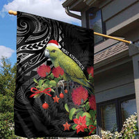 Meri Kirihimete Kakapo Garden Flag Black Silver Fern Christmas Vibe LT9 - Polynesian Pride