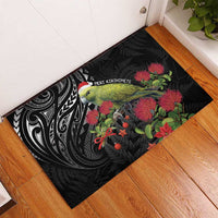 Meri Kirihimete Kakapo Rubber Doormat Black Silver Fern Christmas Vibe LT9 - Polynesian Pride