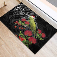 Meri Kirihimete Kakapo Rubber Doormat Black Silver Fern Christmas Vibe LT9 - Polynesian Pride