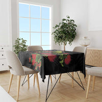 Meri Kirihimete Kakapo Tablecloth Black Silver Fern Christmas Vibe LT9 - Polynesian Pride