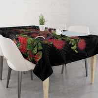 Meri Kirihimete Kakapo Tablecloth Black Silver Fern Christmas Vibe LT9 - Polynesian Pride