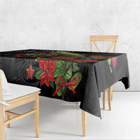 Meri Kirihimete Kakapo Tablecloth Black Silver Fern Christmas Vibe LT9 - Polynesian Pride