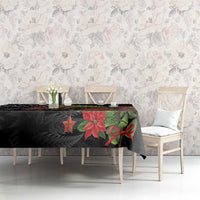 Meri Kirihimete Kakapo Tablecloth Black Silver Fern Christmas Vibe LT9 - Polynesian Pride