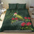 Meri Kirihimete Kakapo Bedding Set Green Silver Fern Christmas Vibe