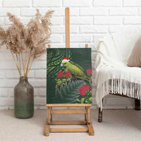 Meri Kirihimete Kakapo Canvas Wall Art Green Silver Fern Christmas Vibe LT9 - Polynesian Pride