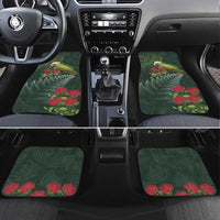 Meri Kirihimete Kakapo Car Mats Green Silver Fern Christmas Vibe LT9 Set 4pcs Green - Polynesian Pride