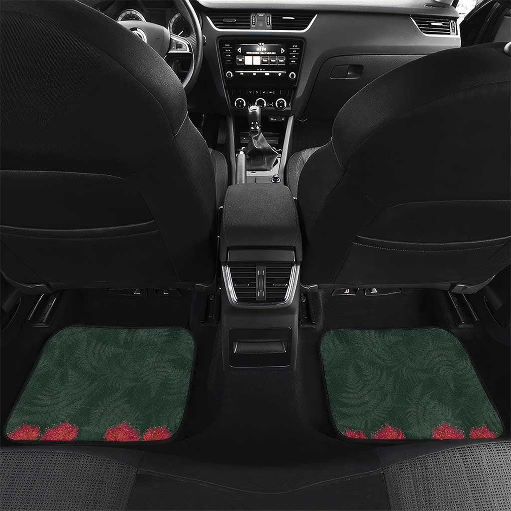 Meri Kirihimete Kakapo Car Mats Green Silver Fern Christmas Vibe LT9 Set 2pcs - Back Green - Polynesian Pride
