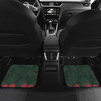 Meri Kirihimete Kakapo Car Mats Green Silver Fern Christmas Vibe LT9 Set 2pcs - Back Green - Polynesian Pride
