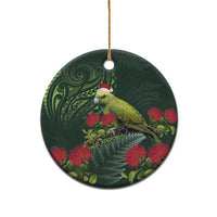 Meri Kirihimete Kakapo Ceramic Ornament Green Silver Fern Christmas Vibe LT9 - Polynesian Pride