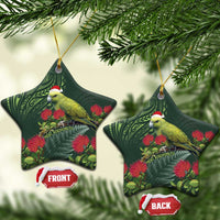 Meri Kirihimete Kakapo Ceramic Ornament Green Silver Fern Christmas Vibe LT9 Star Green - Polynesian Pride