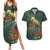 Meri Kirihimete Kakapo Couples Matching Summer Maxi Dress and Hawaiian Shirt Green Silver Fern Christmas Vibe