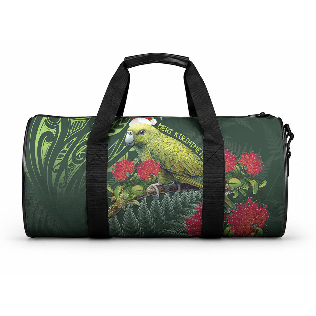 Meri Kirihimete Kakapo Duffle Bag Green Silver Fern Christmas Vibe LT9 One size Green - Polynesian Pride