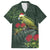 Meri Kirihimete Kakapo Family Matching Short Sleeve Bodycon Dress and Hawaiian Shirt Green Silver Fern Christmas Vibe