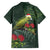 Meri Kirihimete Kakapo Family Matching Short Sleeve Bodycon Dress and Hawaiian Shirt Green Silver Fern Christmas Vibe