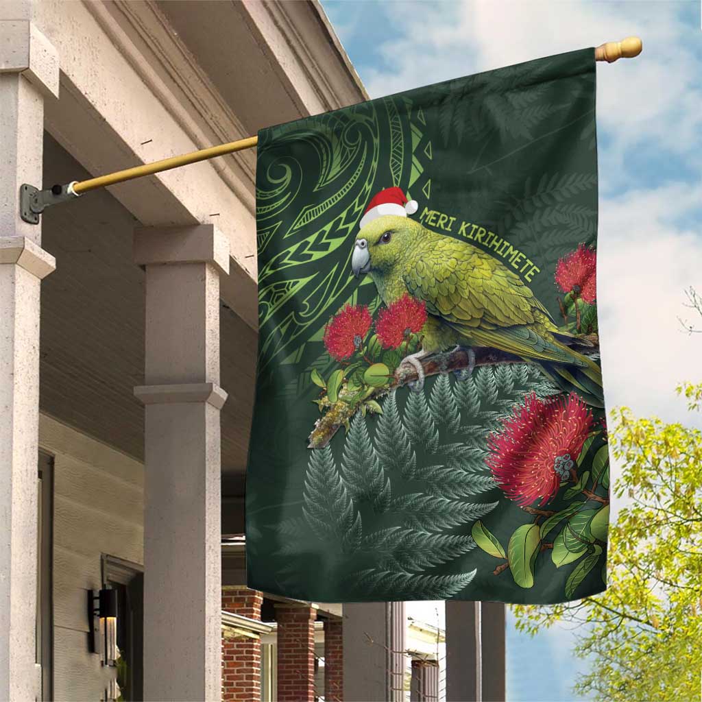Meri Kirihimete Kakapo Garden Flag Green Silver Fern Christmas Vibe LT9 House Flag Green - Polynesian Pride