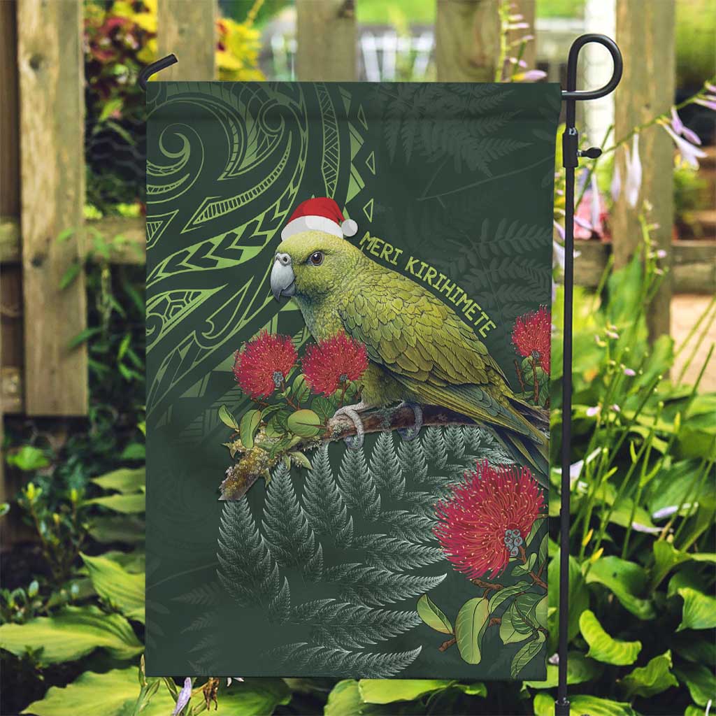 Meri Kirihimete Kakapo Garden Flag Green Silver Fern Christmas Vibe LT9 Garden Flag Green - Polynesian Pride