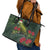 Meri Kirihimete Kakapo Leather Tote Bag Green Silver Fern Christmas Vibe