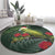 Meri Kirihimete Kakapo Round Carpet Green Silver Fern Christmas Vibe