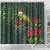 Meri Kirihimete Kakapo Shower Curtain Green Silver Fern Christmas Vibe