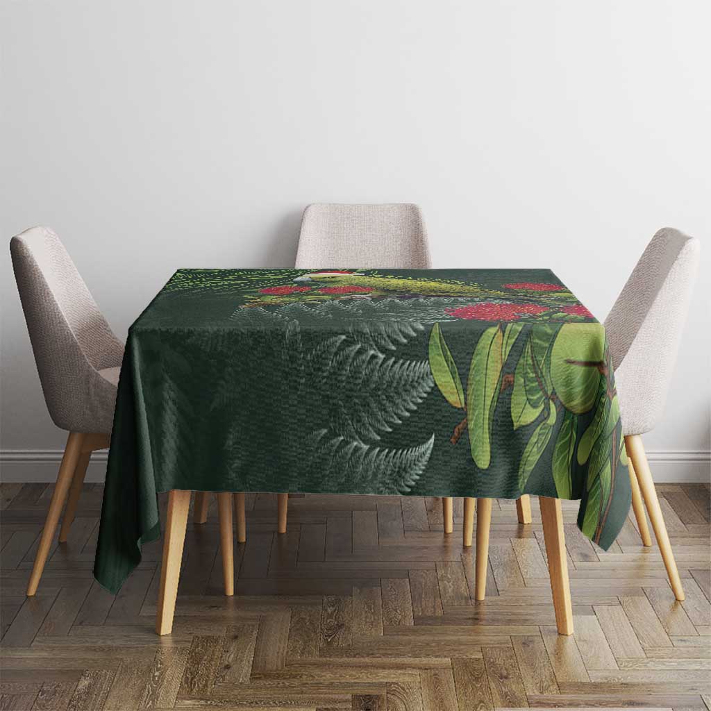 Meri Kirihimete Kakapo Tablecloth Green Silver Fern Christmas Vibe LT9 - Polynesian Pride