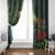 Meri Kirihimete Kakapo Window Curtain Green Silver Fern Christmas Vibe