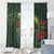 Meri Kirihimete Kakapo Window Curtain Green Silver Fern Christmas Vibe